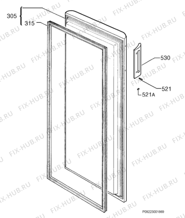 Взрыв-схема холодильника Zanussi ZFC181 - Схема узла Door 003